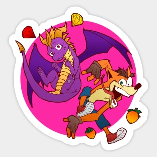 Purple Dragon and Orange Demon Sticker